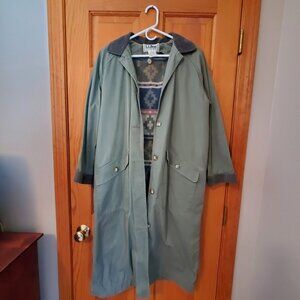 VTG LL Bean Women’s Petite S Green Long Canvas Barn Chore Duster Coat with Liner